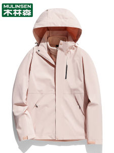 Mulinshan 2025 New Womens Fleece Lined Thick Three-in-One Detachable Windproof Waterproof Sports Jacket Outerwear