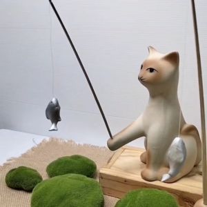 ตุ๊กตา แมว ตุ๊กตาแมว แมวตกปลา เซรามิก แมวน่ารัก เซรามิคแมว แต่งบ้าน ของตกแต่ง แต่งสวน ทนแดดทนฝนได้