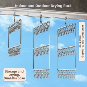 LIKE | Windproof Stainless Steel Socks and Underwear Drying Rack