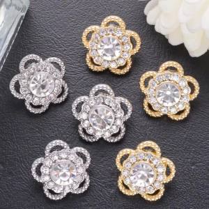 7 Nút Kim Loại Khảm Kim Cương Hình Hoa Rỗng Mô Phỏng Nút Hợp Kim Kẽm Thân Thiện Với Môi Trường Dùng Cho Áo Hộp Quà Túi Găng Tay Khăn Trùm Đầu
