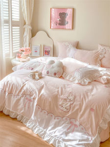 Thickened Pure Cotton Flannel Cartoon Bedding Set for Children Princess Style Cute Design Bed Sheet And Pillowcase Cover