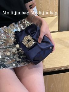 2023 ใหม่เพชรประดับพับกระเป๋าคลัทช์สี่เหลี่ยม สำหรับงานกลางคืน กระเป๋าถือ Underarm Chain กระเป๋าสะพายไหล่เดี่ยวสําหรับผู้หญิง