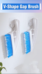 Grout & Crevice Cleaning Brush — Rigid PP Bristles Narrow Head Ergonomic Handle Toilet Floor