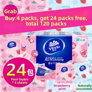 Vinda | Strawberry Print Handkerchief Paper 4 Layers