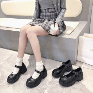 6-7cm Hepburn Jk Mary Jane womens shoes thick-soled British style leather Japanese uniform shoes