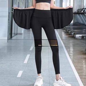 plus Size Ice Silk Hidden Button Shark Skin Running Skirt Cover High Waist Short Half Skirt PU Material Womens Fashion