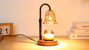 [Ship In 12 Hours⚡] Candle Warmer UK With Timer Dimmer Table Lamp Bedside Lamp Elegant Gold-Plated Flower Decor