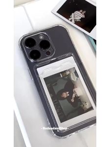 Compatible with iphone 15 14 13 12 Pro Max Casing Card holder transparent xr xs Max 7 8 Plus 11Pro 13P silicone iPhone