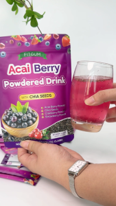 (FDA APPROVED) Fitgum Acai Berry Drink With Chia Seeds Glutathione Collagen Beauty Anti-aging Whitening Skin