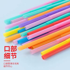 Artistic Single Bend Paper Straws for Kids Craft Stick on Pictures Milk Tea Beverage Juice Straw Creative Art Straws