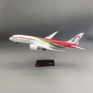 43cm 1/130 Scale Royal Air Maroc B787 Resin Diecast Airplane Model Kit with Stand for Adult Aviation Souvenir Gift or Plane Toy
