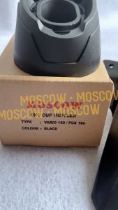 ( PAKETAN 2 IN 1 ) HUGGER SPAKBOR KOLONG AIRBLADE MOSCOW DAN END CUP / CORONG KNALPOT / COVER PELINDUNG KNLAPOT BAHAN PLASTIK ABS PREMIUM QUALITY WARNA HITAM ORIGINAL BRAND / MERK MOSCOW AKSESORIS MOTOR PCX ADV VARIO