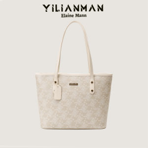 Elegant Chinese Print Tote Bag Large Capacity Womens Shoulder Handbag Commuter Bag by Ilaman Original Design Fashionable