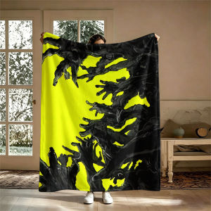 BILIBILI | Zombie Hands Dark Sketch Flannel Blanket Perfect for Sofa Office Bed Travel Sleep Read Relax Camping Four Season Use