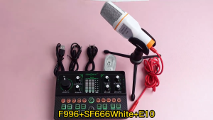 Siborie F996+SF666+E10 Paket Lengkap Live Soundcard Mic Karaoke For Streaming Langsung