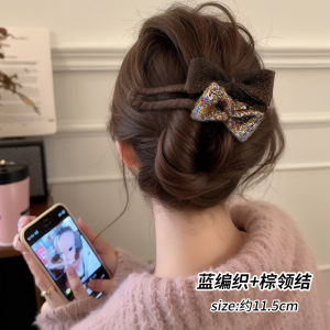 Ankela Red Butterfly Knot Hair Clip Stylish Small Fragrance Style Hair Accessories Women Back of Head Bun Shark Clamp New Year Hair Decorations