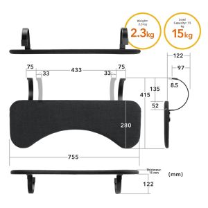 Sanwa Supply | Ergonomic Foldable Extension Tray