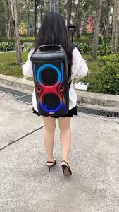 Loa xách tay ontekco 6512 -2 bass 15 kèm dải đèn led chuyển động theo điệu nhạc kết nối bluetooth TWS có thể hát karaoke gọn nhẹ dễ di chuyển