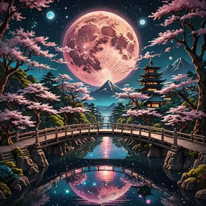 Jigsaw Puzzle for Adults 500/1024PCS Bridge Night Reflection Artwork Mindful Game Stress Relief Decor Gift
