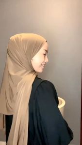 COD Hijab Ayu Pashmina Instan Oval Kerudung Instan Oval Jersey Premium Jilbab Instan Kaos Jersey