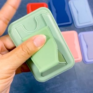 มี16สี กระเป๋าหนังใส่บัตรแบบแม่เหล็กติดเคสโทรศัพท์ ซองหนังใส่การ์ด ตั้งได้ PU ใส่บัตรได้ 3 ใบ ใช้เป็นกระเป๋าเงินได้