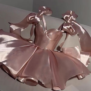 Charming Unique Glossy Strap Korean Sweet and Spicy Style Dress