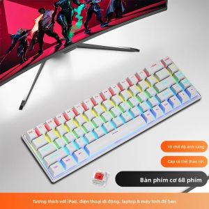 Bàn Phím Cơ Có Đèn Nền NexusClick K68 RGB Có Dây Red Switch Ergonomic 6 ° Bàn Phím Chơi Game Nghiêng Cho Máy Tính Xách Tay Plug & Play