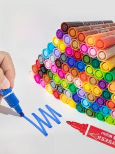 Snail Double-Head Oil-Based Marker Pen Waterproof Outline Pen for Children 12 Colors Single Color Oil Pen Sketch Pen Highlighter