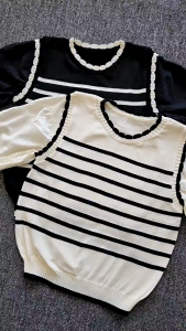 Deluna Korean Outfit - One Set Korean Style Outfit Hijab Wanita Remaja Kekinian Stylish Buat Kuliah HangOut Study Tour Hijab Sweater Oro Pants Belt Set AD401