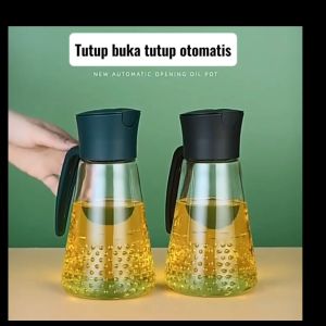 Botol minyak bahan food grade kaca dan tritan silica gel 630ml/Automatic Oil Pot