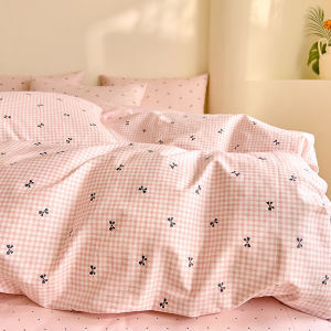 Pure Cotton Floral Bedding Set 180*220cm Queen Size Quilt Cover plus Two Pillowcases Bed Canopy Cartoon Design Bedding Set