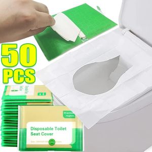 10/30/50Pcs Portable Disposable Toilet Seat Cover Travel Camping Hotel Bathroom Accessories Degradable Waterproof Soluble Water Toilet Mats