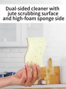 4-Piece Set of Kitchen Sponge Made of Coconut Fiber Material and Sponge Specifically Designed for Cleaning Kitchen Utensils