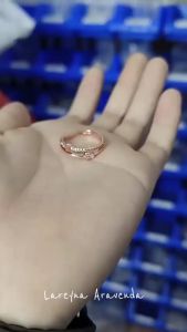 Lareyna Aravenda Cincin Wanita Silver S925 Motif Kristal Crystal Love Kupu Kupu CC007