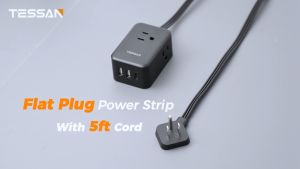 TESSAN ปลั๊กไฟ ปลั๊กพ่วงUSB-C รางปลั๊กไฟ สายไฟยาว 1M 1.5M 3M มี3-6ช่อง 2USB 1TypeC กำลังไฟ วัสดุทนไฟ