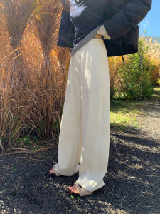 Comfortable Knitted Fleece Lined Casual Sports Womens Banana Pants Loose Wide Leg Scythe Pants Long Pants Elastic Waist