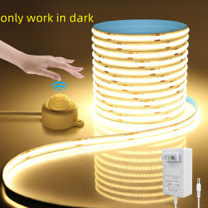 10M PIR Motion Sensor COB LED Strip Light 24V Led Light Tape Stairs Bedroom Kitchen Cabinet Backlight LightingOnly Work in Dark