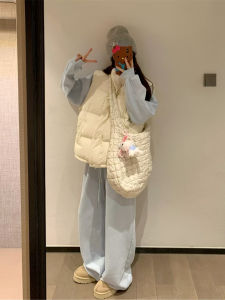 Womens Pure Cotton Sportswear Set Casual Running Outfit Two-Piece Suite Korean Style Slimming Youthful Sweatshirt Ensemble