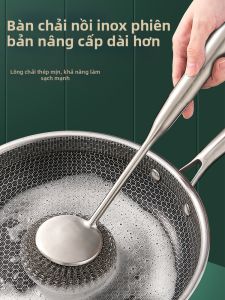 ZHANGJI | Multifunction Large Stainless Steel Long Handle Pot Scrubber