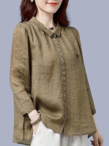 HUAXUNRAN | Fashionable Turn-down Collar Loose Casual Shirt for Women