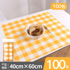 Disposable Rectangular Table Mat Thickened Stone Cloth Waterproof Oil-resistant for Barbecue Hot Pot Small Size Dining Table Pad