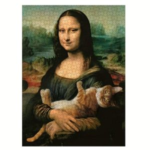 500 1000 1200 2000pcs Jigsaw Puzzle Mona Lisa Cat Shadow Artistic Style For Adults Family Challenge Enhances Creativity Gift
