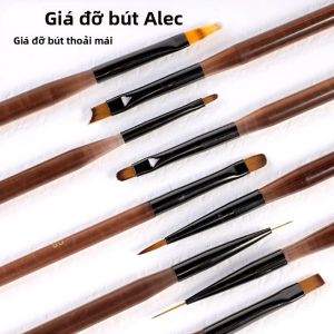 Bộ 9 Cọ Vẽ Móng Tay Chuyên Nghiệp Dùng Cho Nghệ Thuật Vẽ Móng Gel Sử Dụng Tại Nhà Tay Cầm Màu Nâu Thời Trang Bút Vẽ Đường Nét Tinh Tế Với Lông Acrylic
