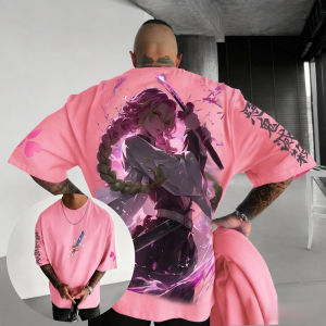 Anime Demon Slayer Kanroji Mitsuri T Shirt Men Women Cotton Streetwear 2026 Summer Casual Short Sleeve Tops Graphic Tee Cosplay