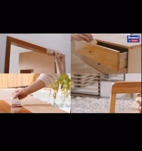 Beger Polyurethane 1K Supreme 2in1 สีไม้สักทอง สำหรับงานศิลปะและตกแต่ง 0.30 ลิตร