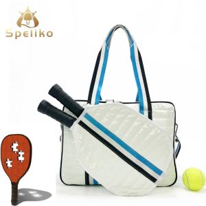 Không thấm nước lớn chần bông phồng vợt pickleball Tote Túi mềm Puffy pickleball vợt Túi Đeo Vai dành cho nam và nữ pickleball Ba lô thể thao chần bông phồng pickleball Tote Túi