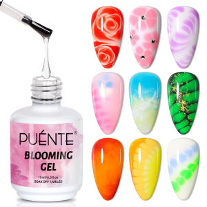 PUENTE 15ML Blooming Gel Nail Polish Spreading Effect For Marble Watercolor Floral Nail Art Soak Off UV Blossom Gel For Manicure