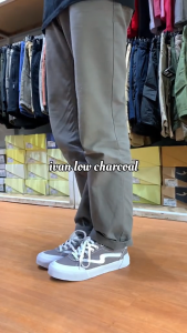 SEPATU PATROBAS NEW IVAN LOW CHARCOAL ( SIZE 36 - 44 ) - Sneakers Canvas Made in Indonesia