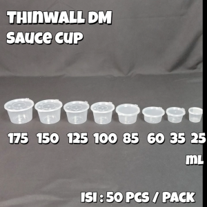 Thinwall Sauce Cup DM 35 ml Isi 50 Pcs / Anti Pecah / Thinwall DeeMak