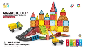 [SG] Magnetic Tiles with Crane 42-88pcs - STEM Building Blocks Construction Toy for Kids 3+ Ready Stock